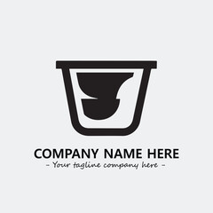 Cup illustration black and white for logo company vector image

