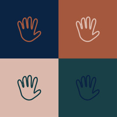 Obraz premium Icône coloré d'une main