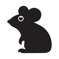 Mouse vector silhouette. Rat icon symbol. Vector illustration eps 10
