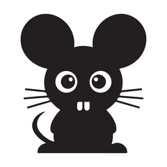 Mouse vector silhouette. Rat icon symbol. Vector illustration eps 10