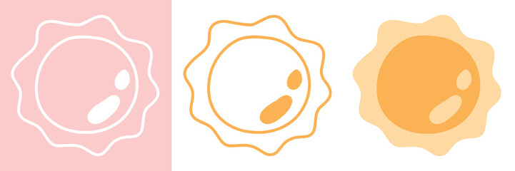Sun image with doodle style, for design and layout.