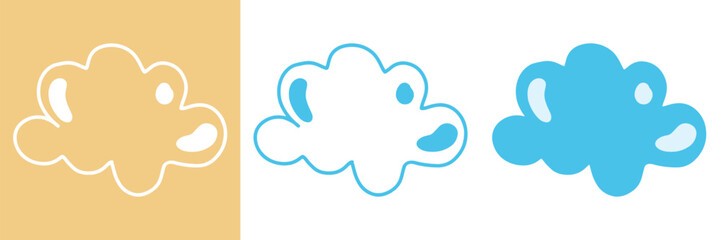 Cloud image with doodle style, for design and layout.