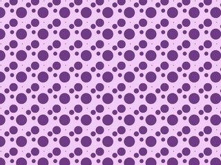 Polka dots design, Purple background, seamless repeat dots pattern, gift wrap paper