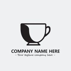 Cup illustration black and white for logo company vector image
