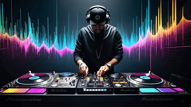 DJ Mixing Music on Professional Turntables