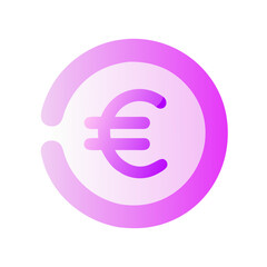 Obraz premium Purple gradient euro symbol icon symbol illustration design 
