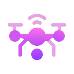 Obraz premium Purple gradient drone icon symbol illustration design 