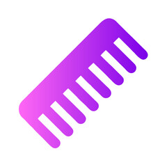 Purple gradient hair comb icon symbol illustration design

