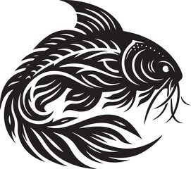 Obraz premium fish silhouette victor isolated on the white background