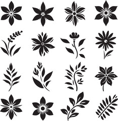 Obraz premium simple flower block and white silhouette victor isolated on the white background