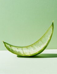 Fresh, succulent slices of aloe vera stacked against a soft green backdrop, highlighting their natural texture and potential for soothing skincare and wellness applications.