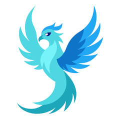Fototapeta premium A phoenix with ice-blue feathers