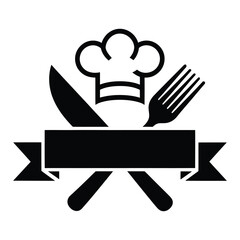  Chef Hat Logo with Knife and Fork – Restaurant and Culinary Symbol