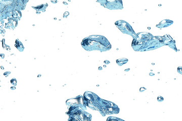 Many air bubbles in clean water, closeup