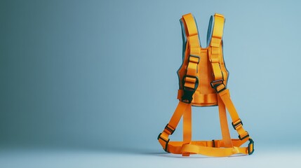 Safety harness and equipment showcased, emphasizing workplace safety and professional preparedness.