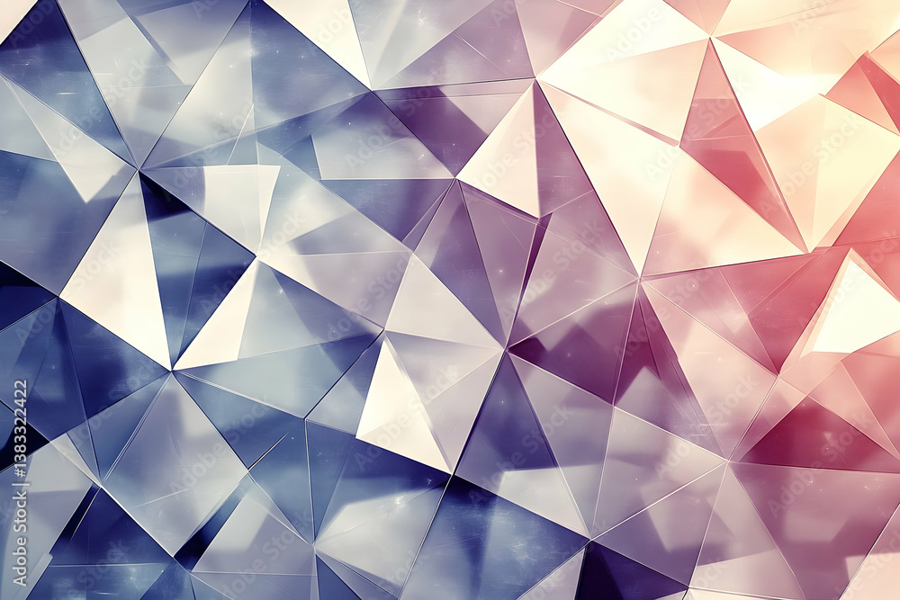Poster abstract geometric pattern with triangular shapes and gradient colors
