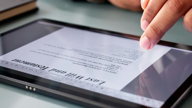 Man Digitally Signing His Last Will