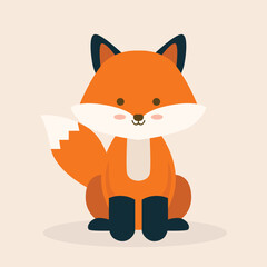 fox illustrations in flat design style