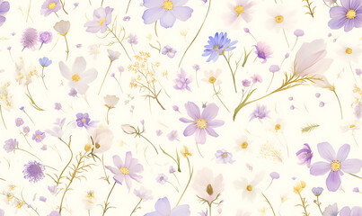 Creative 2D Doodle seamless pattern Floral or flower Illustrations