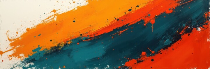 Abstract Color Block Painting With Brush Strokes