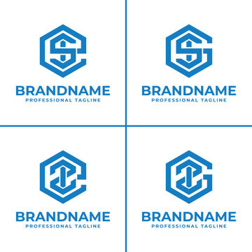 Letters ESI GSI EZI GZI Hexagon Logo, suitable for any business