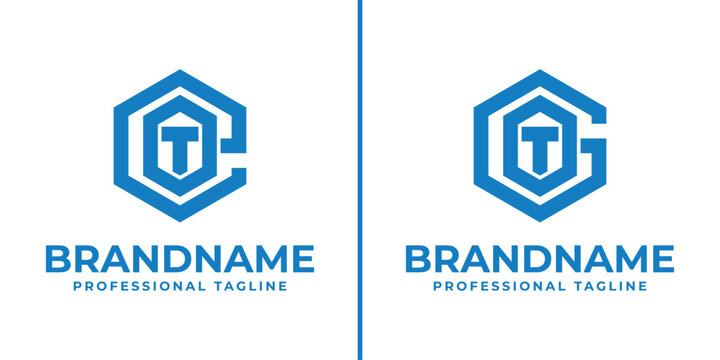 Letters EOT and GOT Hexagon Logo, for EOT, ETO, OTE, OET, TOE, TEO, GOT, GTO, OTG, OGT, TOG, TGO initials