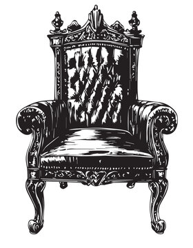 recommend clip art: vintage soft black throne-like chair
                    