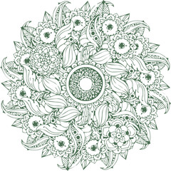 Beautiful flower art and mandala vector design