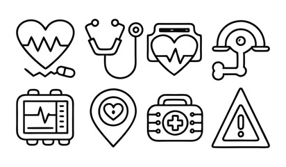 heart attack related editable stroke outline icon