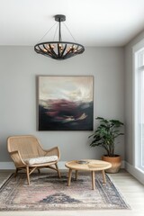 Cozy corner with modern art