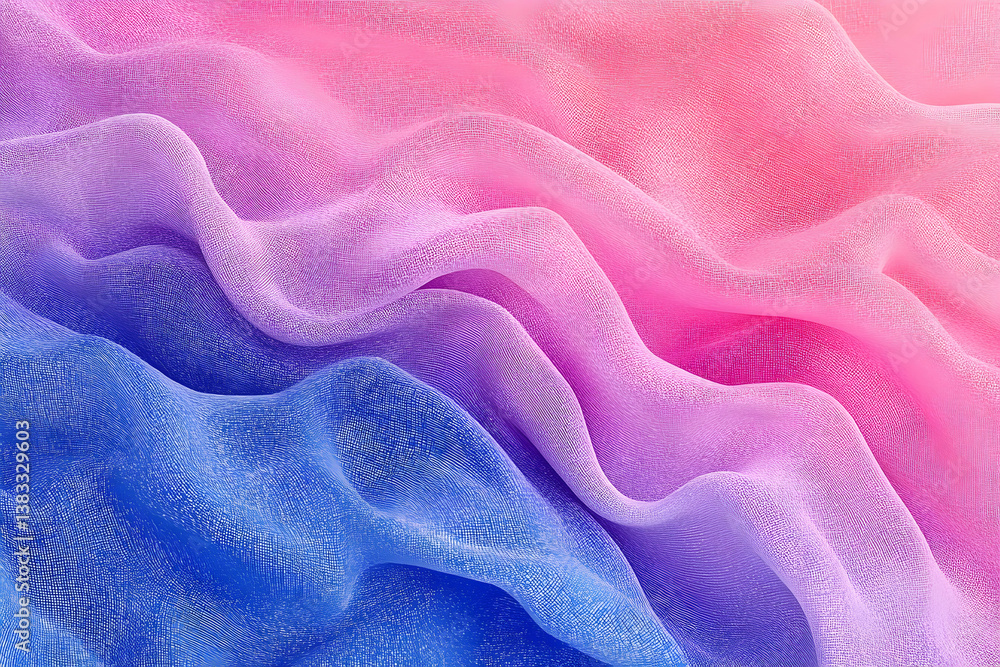 Aufkleber wavy layers of soft and smooth fabric in bright color gradients