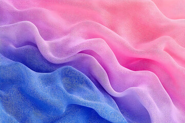 Obraz premium Wavy layers of soft and smooth fabric in bright color gradients