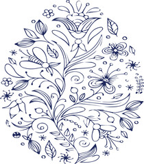 Beautiful flower art and mandala vector design