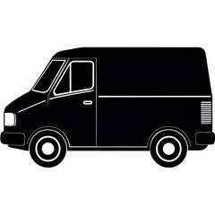 Delivery Van Silhouette Vector Sleek & Minimalist Design for Logistics Graphics
