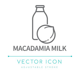 Macadamia Milk Line Icon