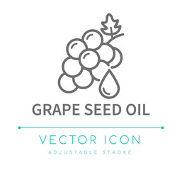 Grape Seed Oil Line Icon