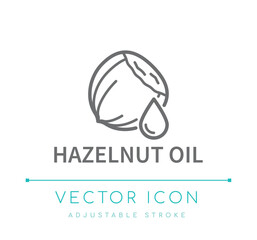 Fototapeta premium Hazelnut Oil Line Icon