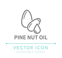 Pine Nut Oil Line Icon