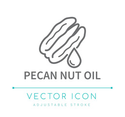 Pecan Nut Oil Line Icon