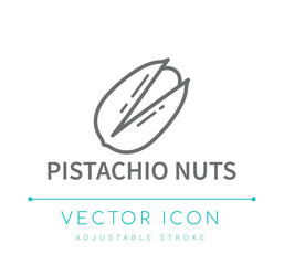Pistachio Nuts Line Icon