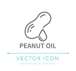 Fototapeta premium Peanut Oil Line Icon