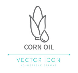 Corn Oil Line Icon
