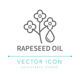 Rapeseed Oil Line Icon