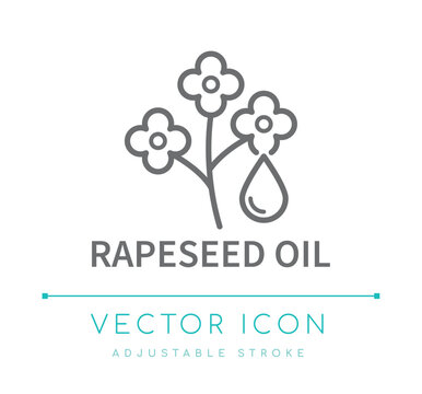 Rapeseed Oil Line Icon
