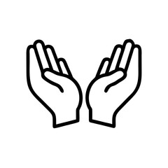 Obraz premium Open Hands Offering Symbol Icon 