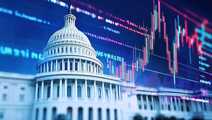 US Capitol Building with Stock Market Data Overlay