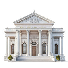 Fototapeta premium 3D front view illustration of the National Museum of Brazil monument isolated on a white transparent background