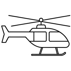 Helicopter Line Art Vector Sleek & Minimalist Design
