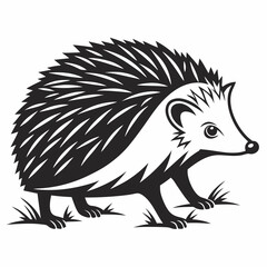 hedgehog silhouette icon vector