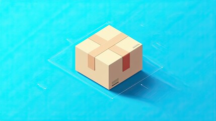 An illustration of a package on a blue background, representing business data analysis and strategic research.